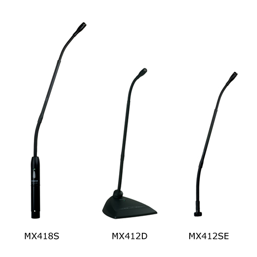 Shure MX412 and MX418. Microphones Microflex Gooseneck - TDM
