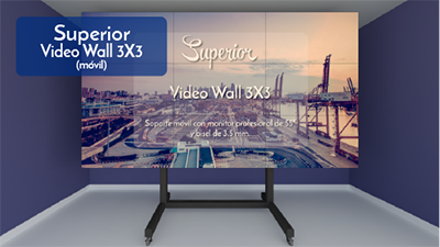 superior video wall 3x3 móvil